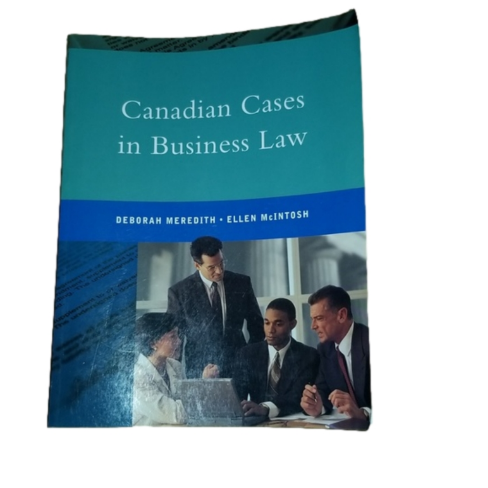 Canadian Cases in Business Law Soft Cover Book